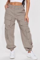 Pantalón Jogger Estilo Cargo con Cintura Alta