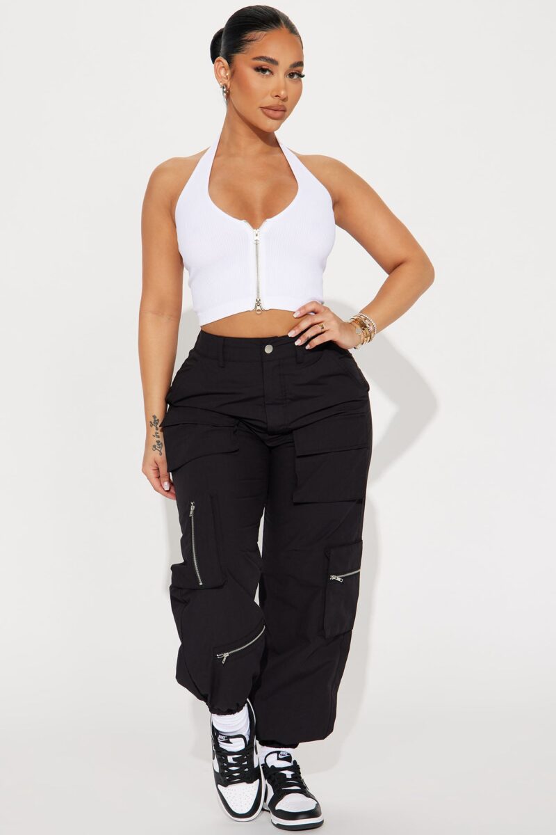 Pantalón Jogger Estilo Cargo con Cintura Alta
