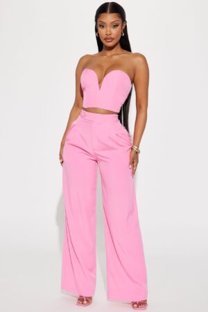 Set de Pantalón y Top Corset en Rosa