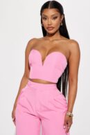 Set de Pantalón y Top Corset en Rosa