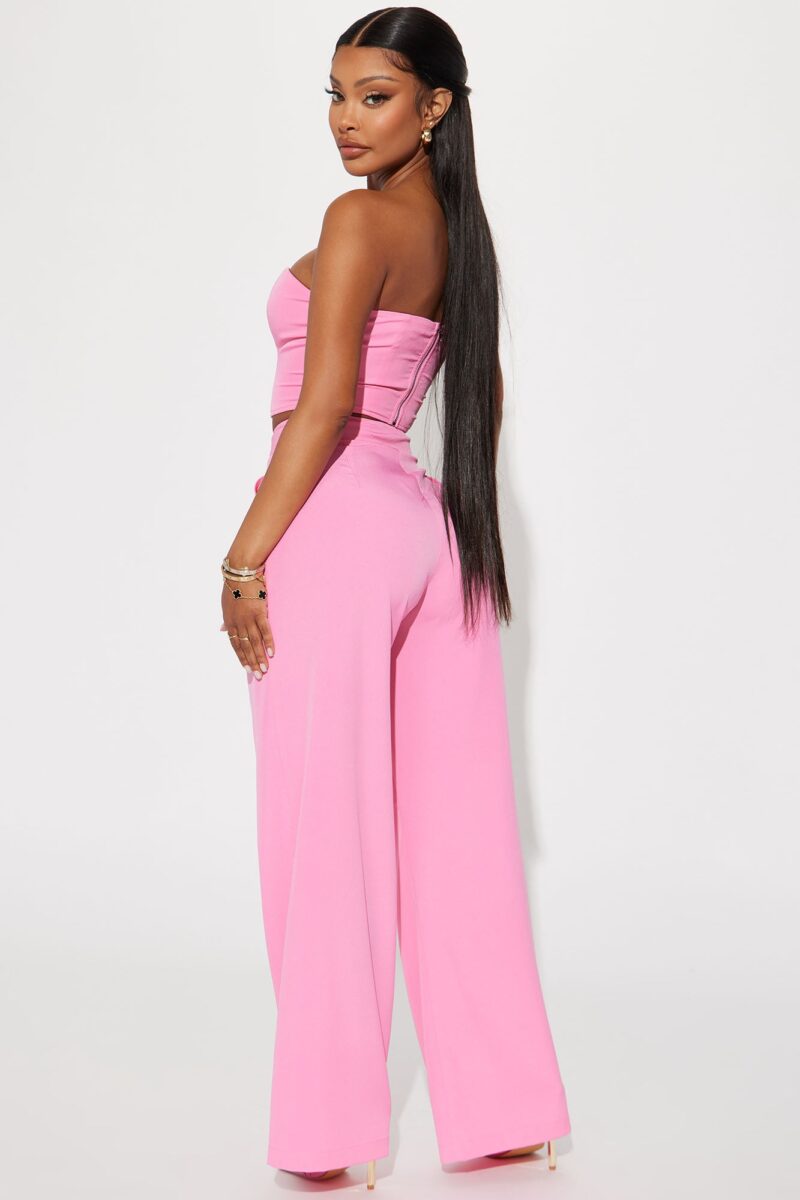 Set de Pantalón y Top Corset en Rosa - Image 3