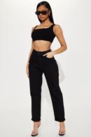Jeans de Corte Alto Estilo Madre - Denim Oscuro