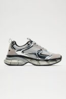 Zapatillas Deportivas Plateadas con Plataforma y Cordones