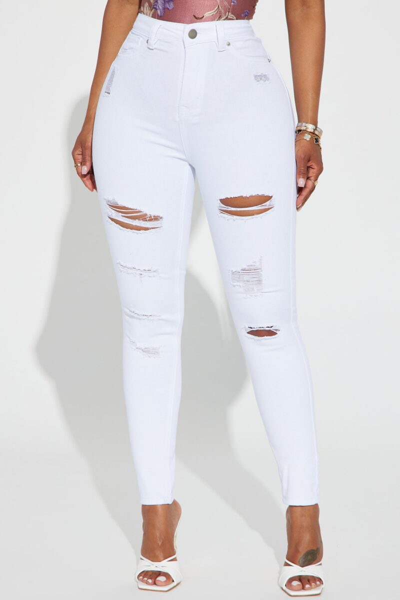 Jeans Ajustados Tiro Alto con Efecto Push Up y Detalles Rotos - Image 2
