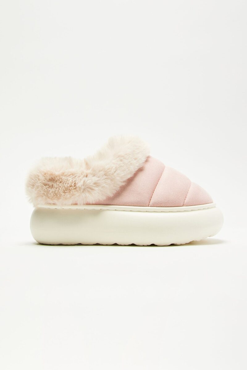 Pantuflas Acogedoras de Pelo Sintético - Malva - Image 2