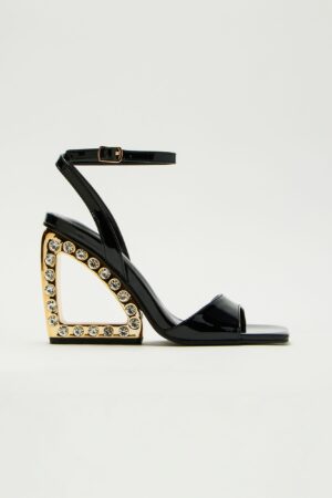 Zapatos de Cuña Nocturnos con Joyas Incrustadas