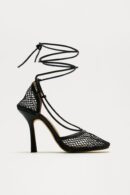 Zapatos de Tacón en Malla con Lazada al Tobillo