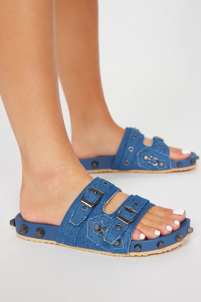 Zapatillas Casual de Mezclilla con Detalle de Hebilla - Image 3