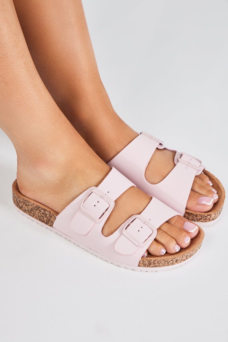 Sandalias Planas con Hebilla en Rosa - Image 2