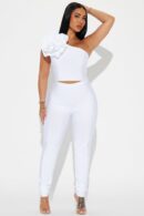 Set de Pantalón Bandage y Top de un Hombro