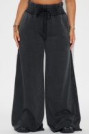 Pantalón de Descanso de Cintura Alta y Pierna Ancha