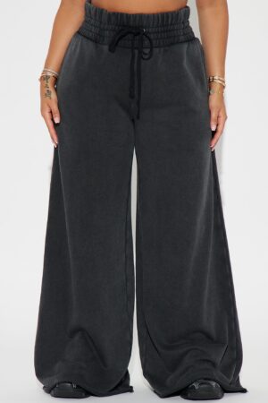 Pantalón de Descanso de Cintura Alta y Pierna Ancha