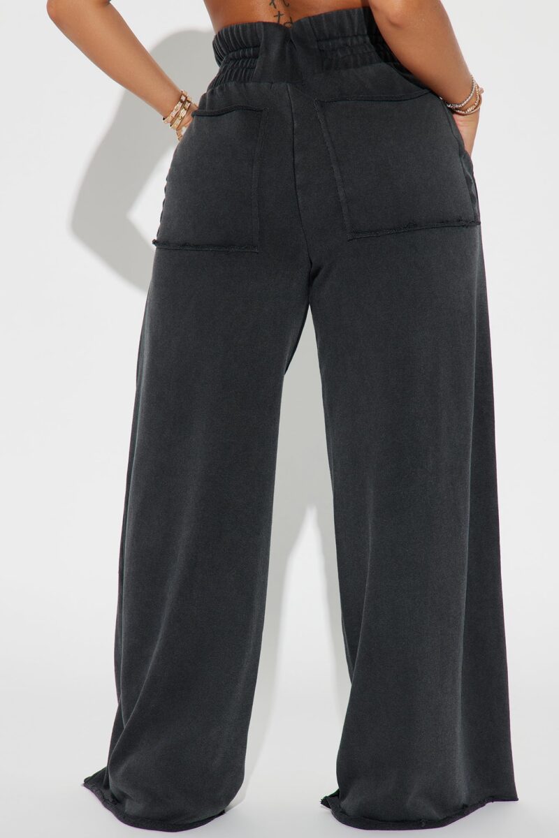 Pantalón de Descanso de Cintura Alta y Pierna Ancha - Image 3