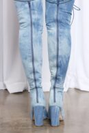 Botas Altas de Mezclilla con Detalles de Encaje