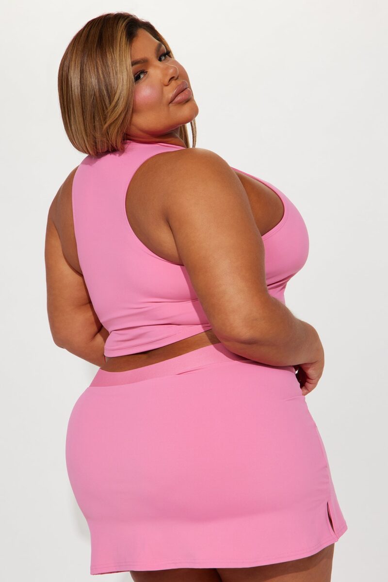 Top Corto Alexa con Cuello y Relleno Extraíble - Rosa - Image 6