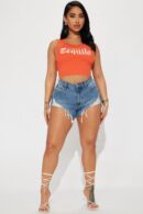 Shorts de Jean con Bordes deshilachados y Cintura Alta