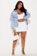 Chaqueta de Denim Ligero con Botones y Bolsillos