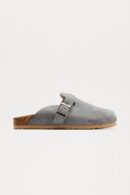 Sandalias Casual con Hebilla y Suela Plana - Gris