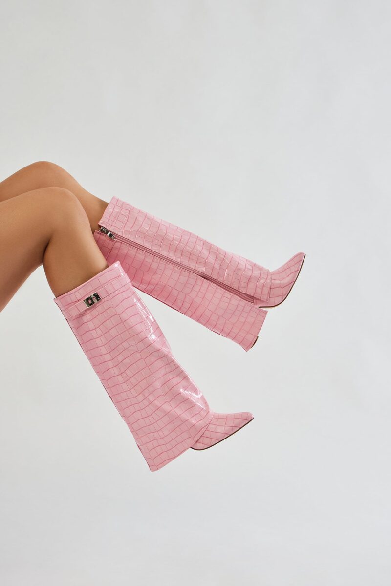 Botas Altas hasta la Rodilla con Detalles Dorados y Tacón Grueso - Image 16