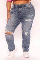 Jeans Boyfriend Rasgados de Tiro Alto