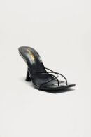 Sandalias de Tacón Elegantes con Puntera Cuadrada Metálica