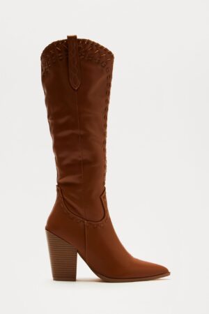 Botas Vaqueras Altas hasta la Rodilla en Marrón