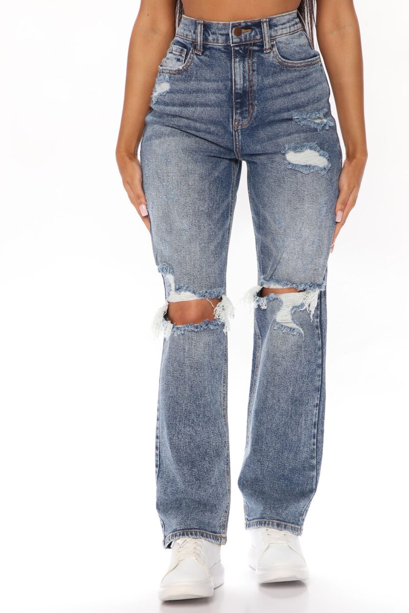 Jeans Boyfriend Rasgados de Tiro Alto - Image 2
