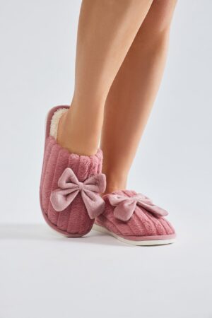 Pantuflas Cómodas con Moño 3D y Suela Plana