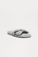 Pantuflas Acolchadas con Moño 3D y Suela Plana