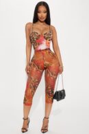 Malla Capri de Cintura Alta con Estampado Animal