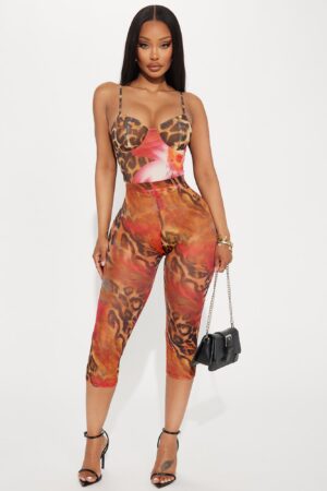 Malla Capri de Cintura Alta con Estampado Animal