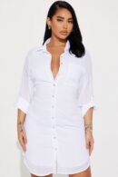 Vestido Mini Ideal para Fuera de Oficina - Blanco