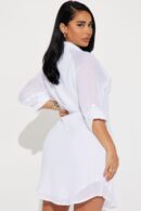 Vestido Mini Ideal para Fuera de Oficina - Blanco