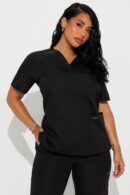Conjunto Uniforme Médico 2 Piezas en Algodón y Poliéster - Negro