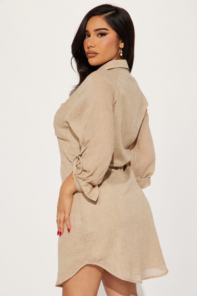 Vestido Mini Ideal para Fuera de Oficina - Blanco - Image 3
