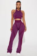 Pantalón de Yoga Activo Studio Flex en Ciruela