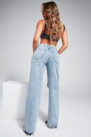 Jeans Rectos Estilo 90's con Rotos - Lavado Medio