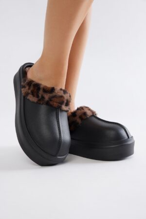Chinelas de Plataforma Ultra Cómodas en Negro Combinado