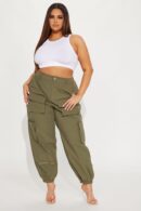 Pantalón Jogger Estilo Cargo con Cintura Alta