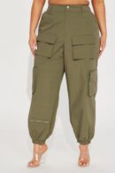Pantalón Jogger Estilo Cargo con Cintura Alta