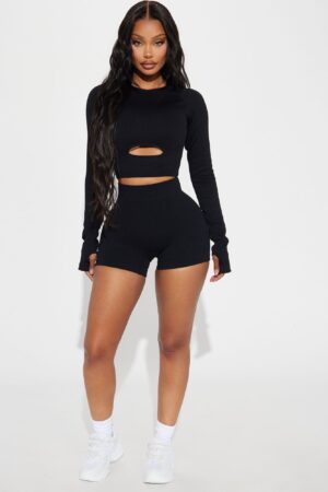 Short Deportivo Sin Costuras de Alta Resistencia - Negro