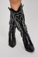 Botas Vaqueras Bordadas de Tacón Alto