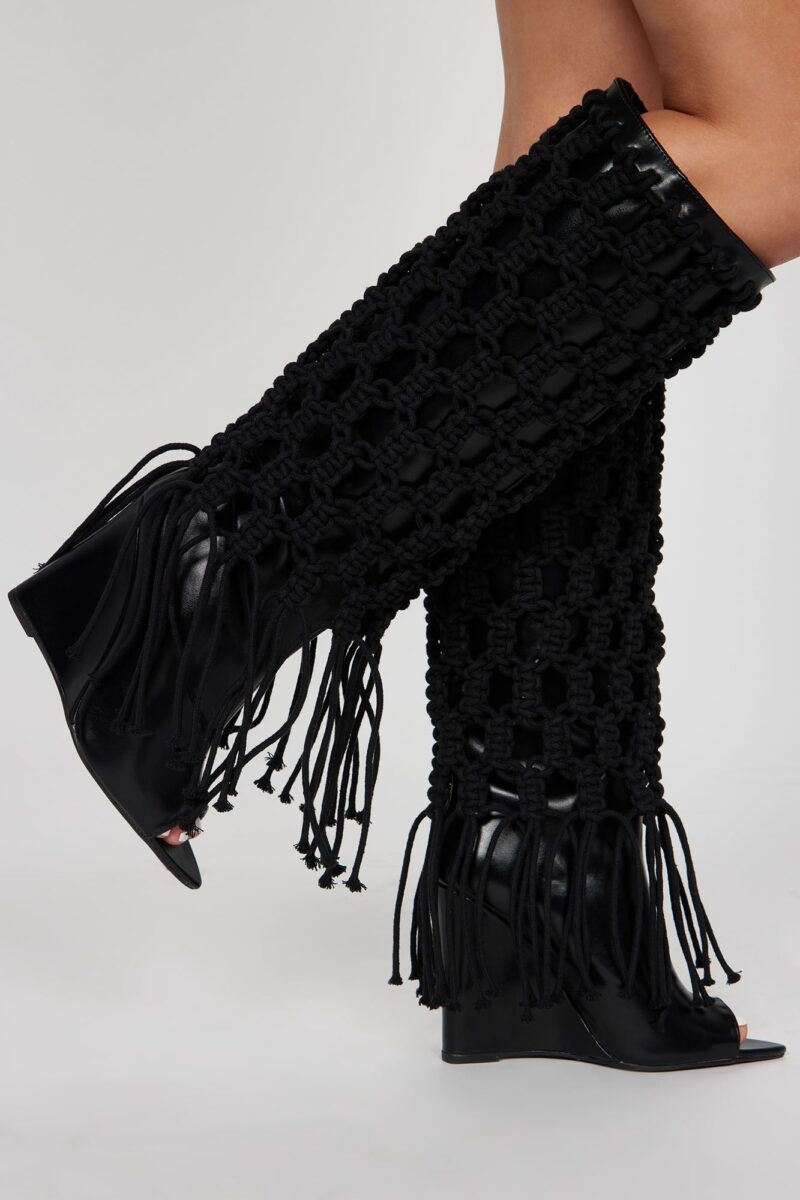 Botas Altas de Crochet para Verano en Crema - Image 3
