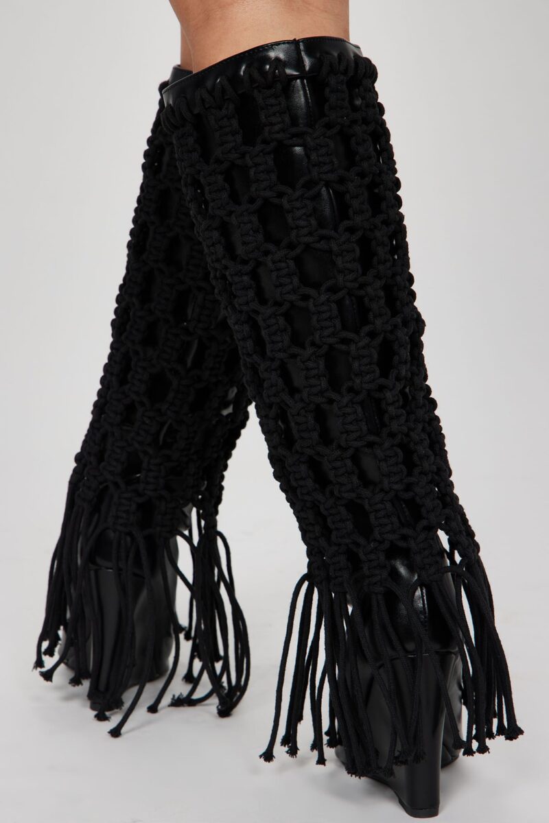 Botas Altas de Crochet para Verano en Crema - Image 4