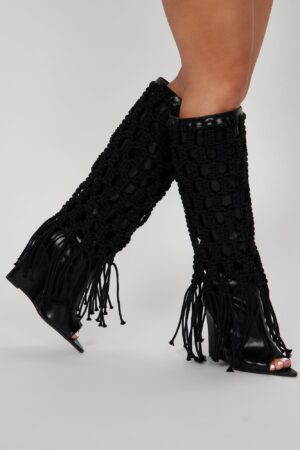 Botas de Crochet Altas Hasta la Rodilla para Verano