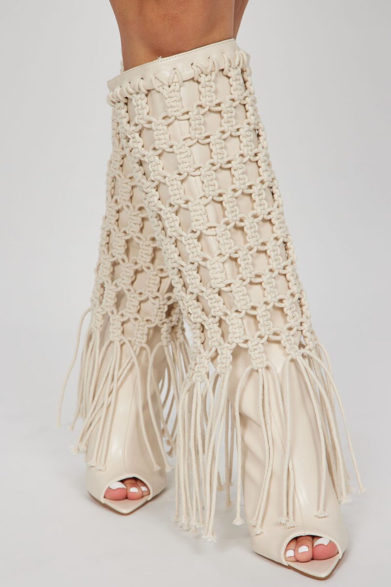 Botas Altas de Crochet para Verano en Crema - Image 6