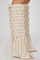 Botas Altas de Crochet para Verano en Crema