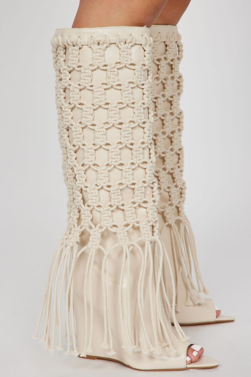 Botas Altas de Crochet para Verano en Crema - Image 7