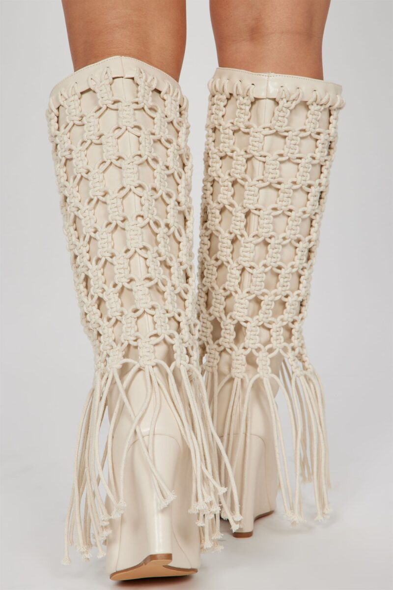 Botas Altas de Crochet para Verano en Crema - Image 8