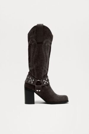 Botas de Vaquero Altas de Tacón Cuadrado
